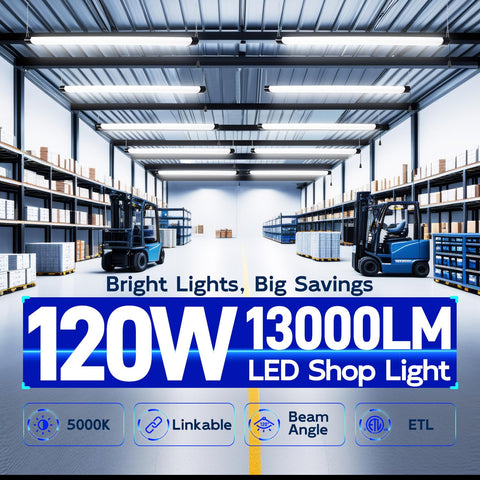 Hykolity 4ft LED shop light hanging chains installation for easy ceiling mounting in workshops