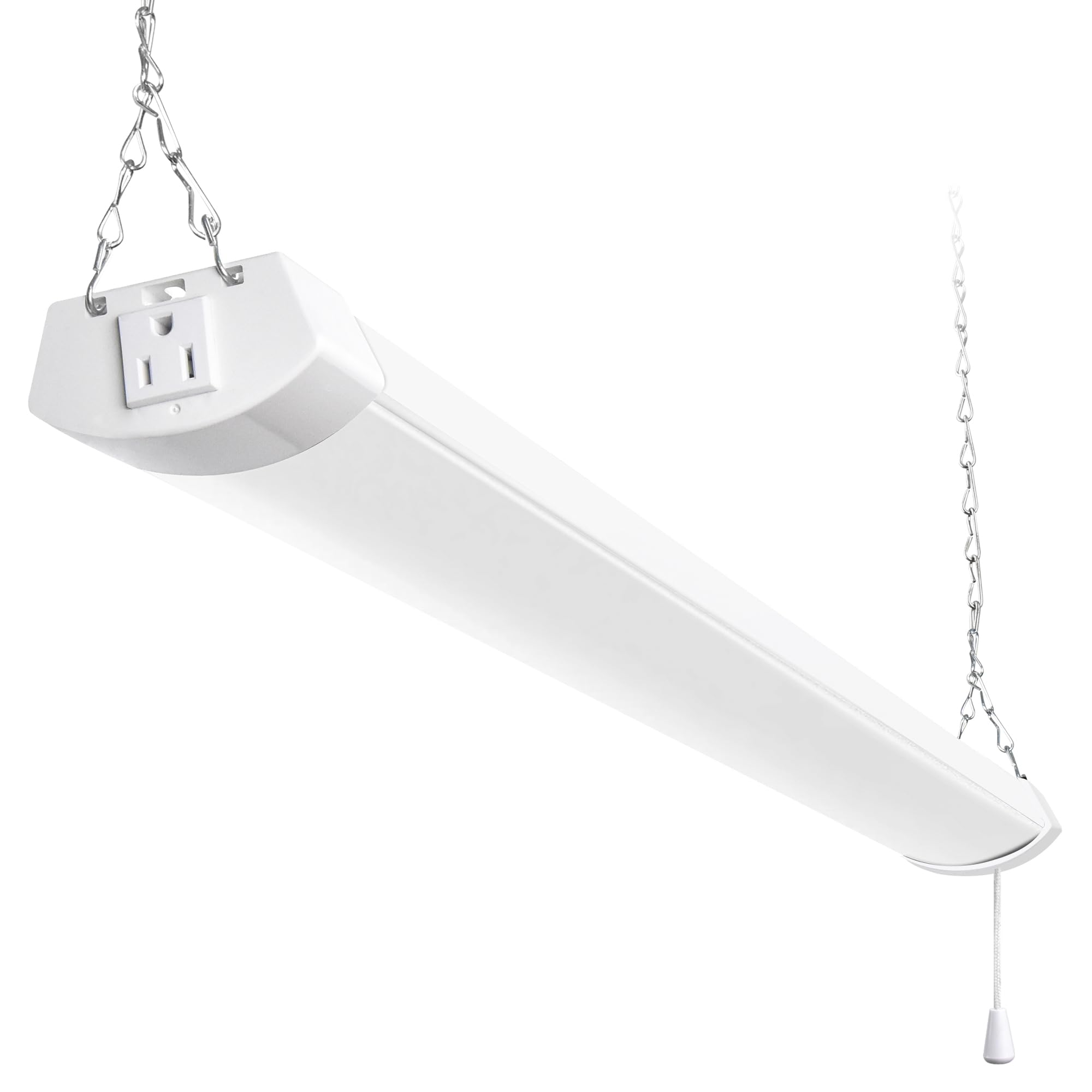 Hykolity 4ft LED shop light linked setup delivering seamless garage illumination.