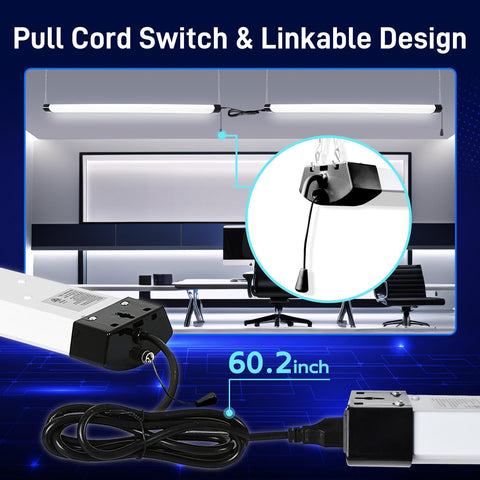 Hykolity 4ft LED shop light linkable setup enabling wider brightness across workspaces