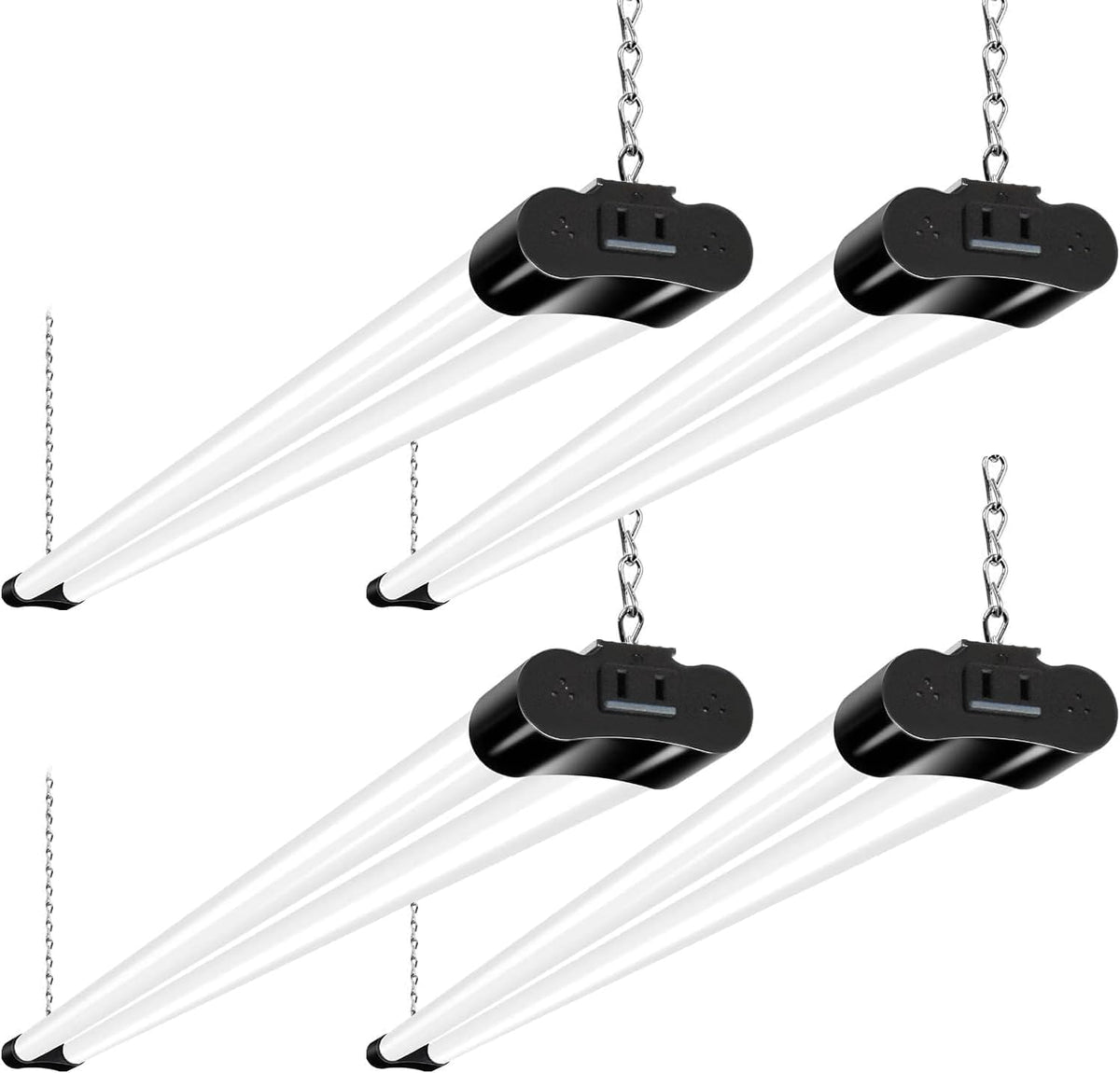 Hykolity 4ft LED shop light overview showing bright daylight illumination for workshops