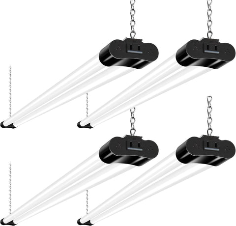 Hykolity 4ft LED shop light overview showing bright daylight illumination for workshops