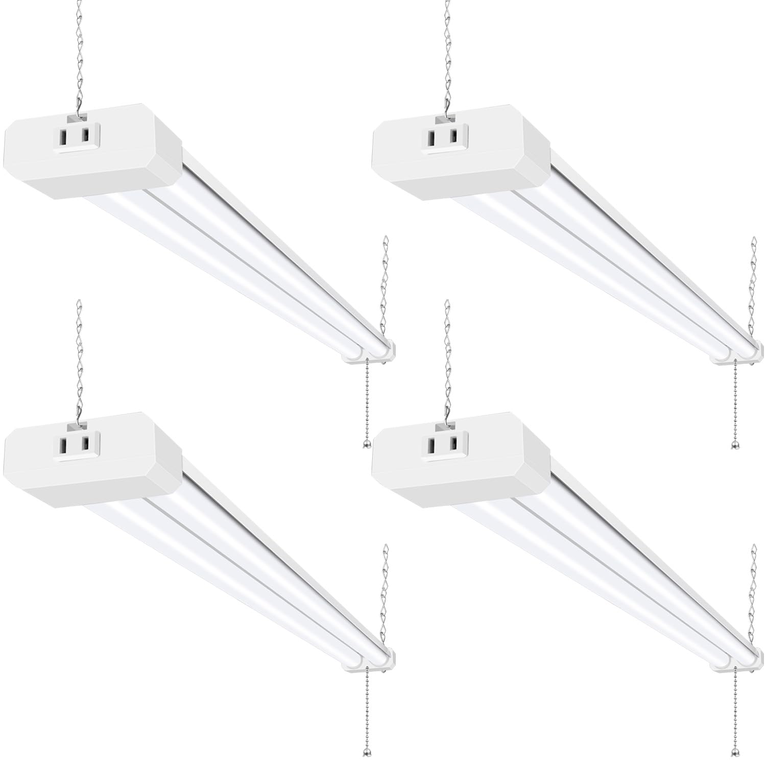 hykolity 4ft LED shop light pack provides bright daylight for garages.