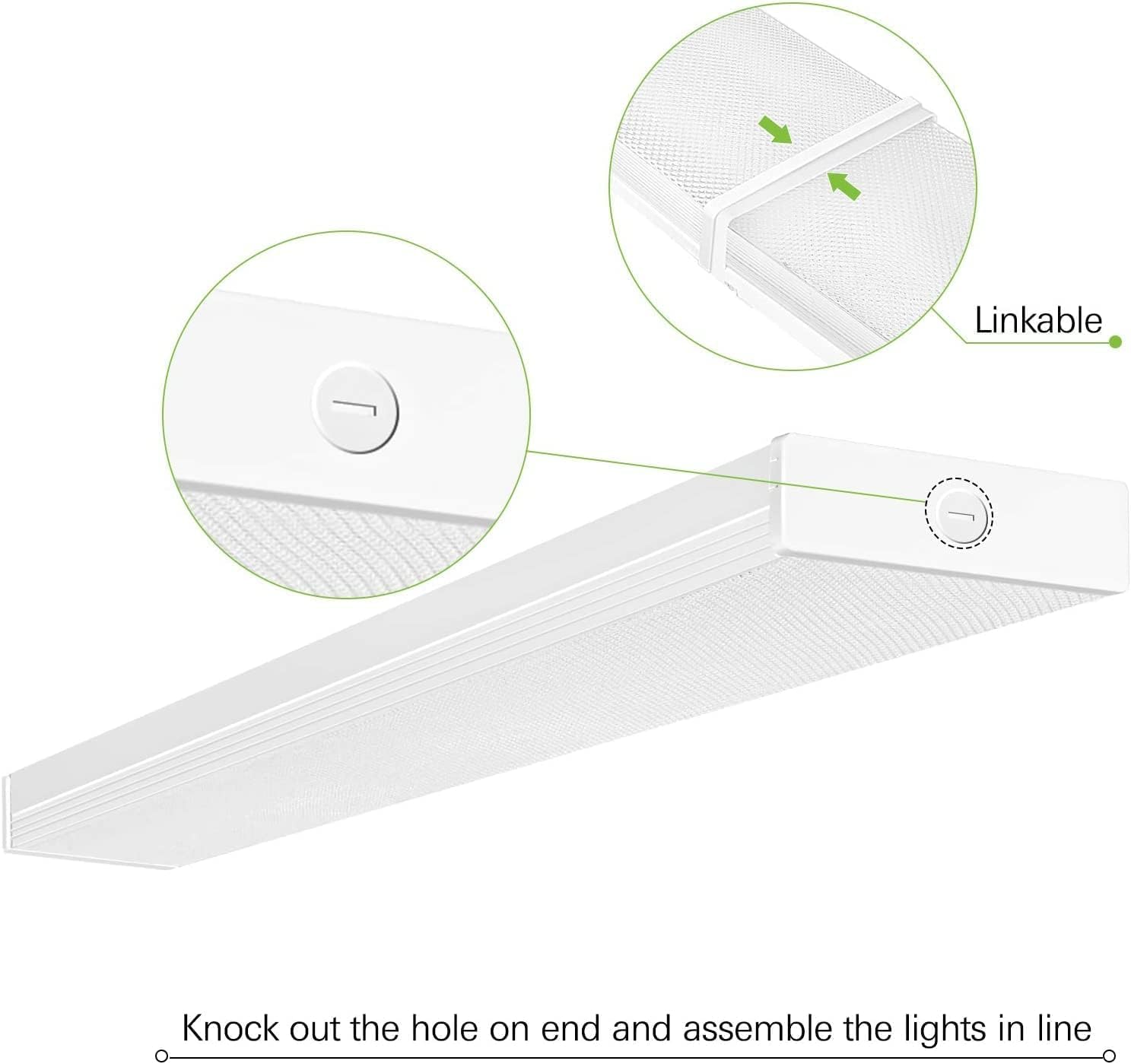 Hykolity 4ft LED wraparound edge-mount shows slim ceiling profile