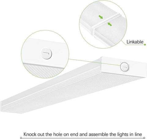 Hykolity 4ft LED wraparound edge-mount shows slim ceiling profile