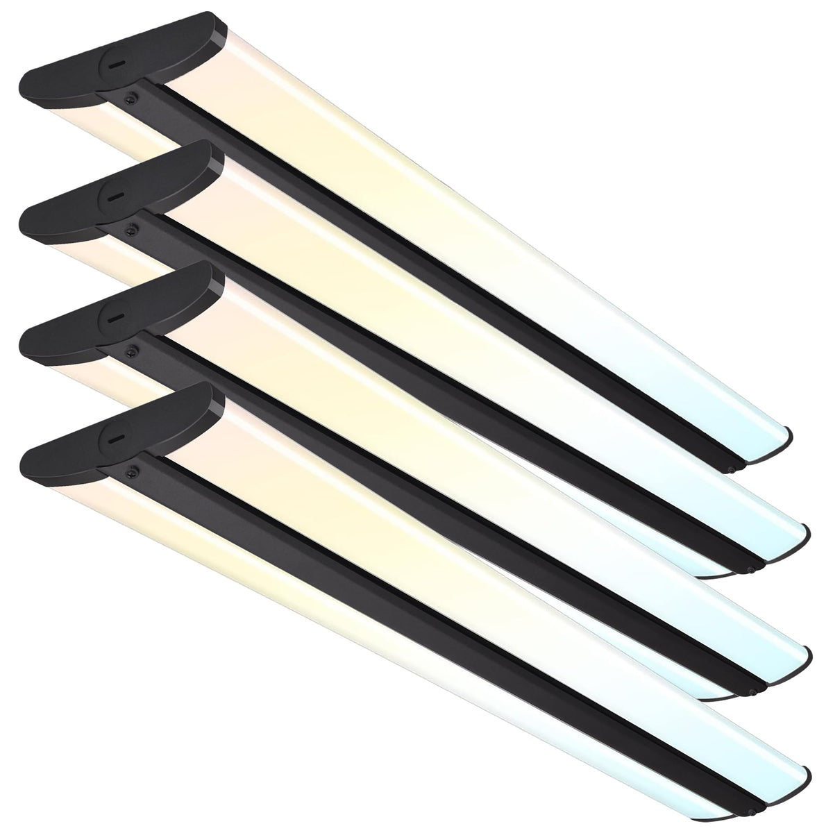 Hykolity 4ft LED wraparound front view showing balanced kitchen lighting