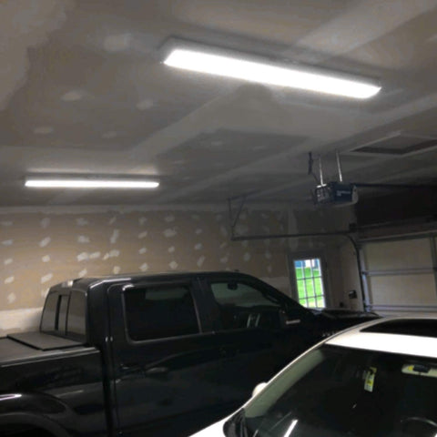 Hykolity 4ft LED wraparound in-ceiling install for flush ceiling look