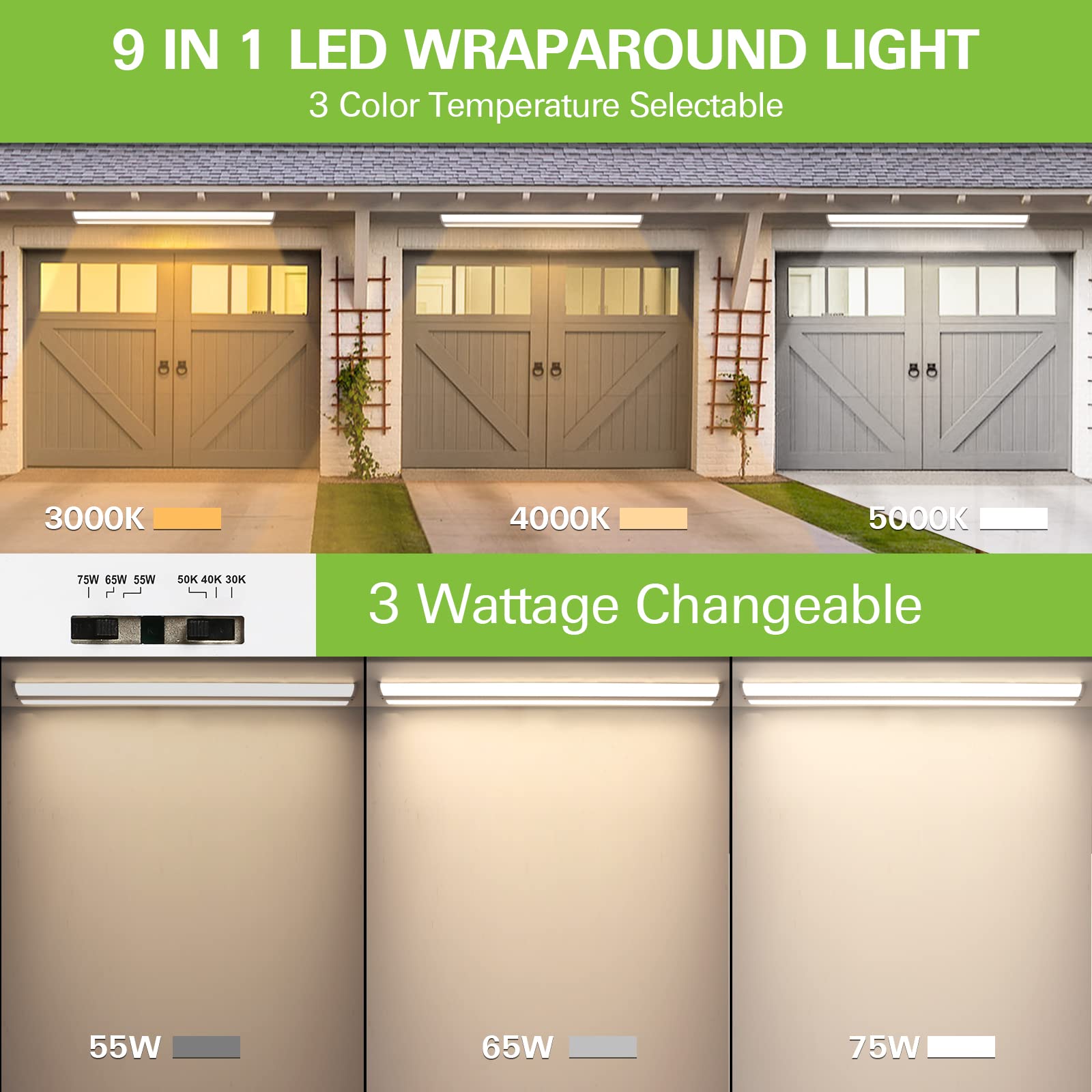 Hykolity wraparound fixture showing three CCT options for ambient versatility