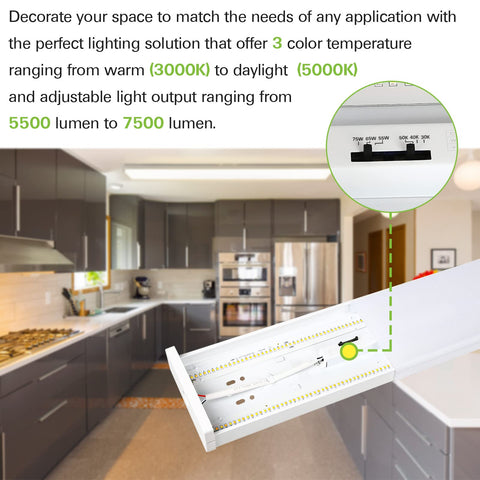 Hykolity 4ft LED wraparound light with CCT switch for color temperature options.