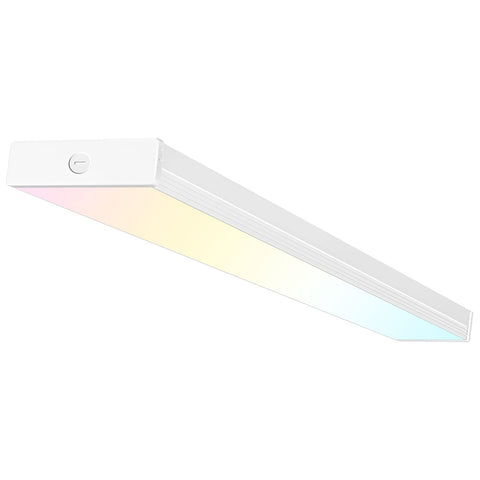 Hykolity 4ft LED wraparound light in full view with flush mount profile.