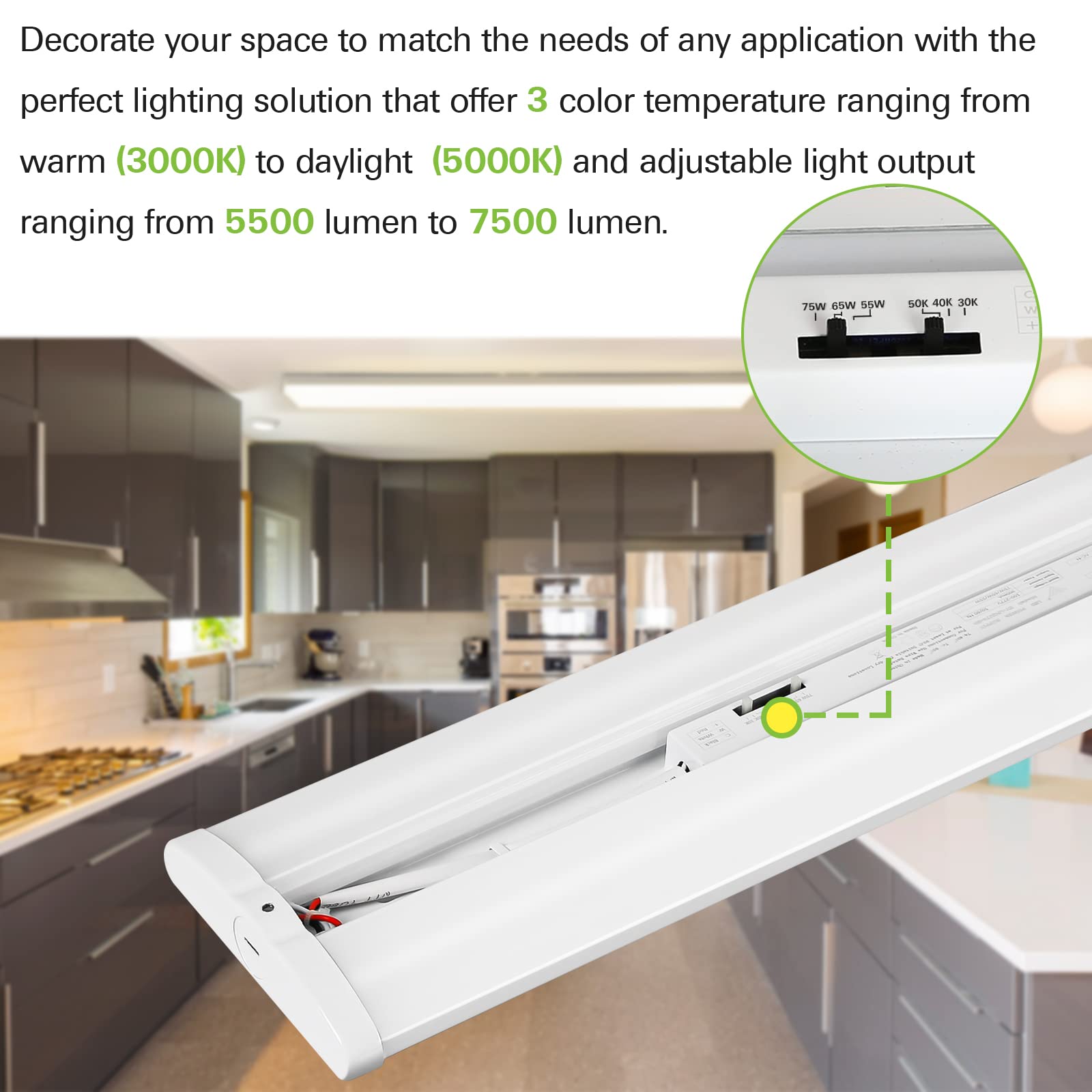 Sleek Hykolity design suitable for low-clearance ceilings