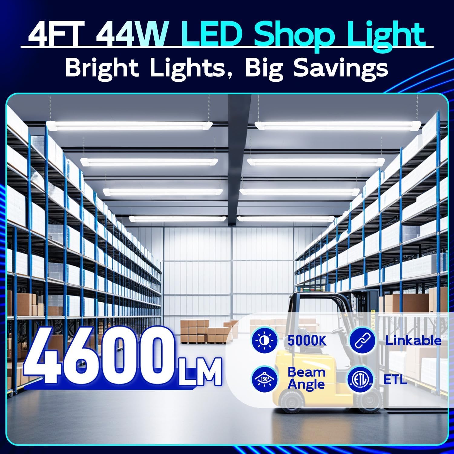 Hykolity 4ft shop light ideal for garages and workshops with high brightness.