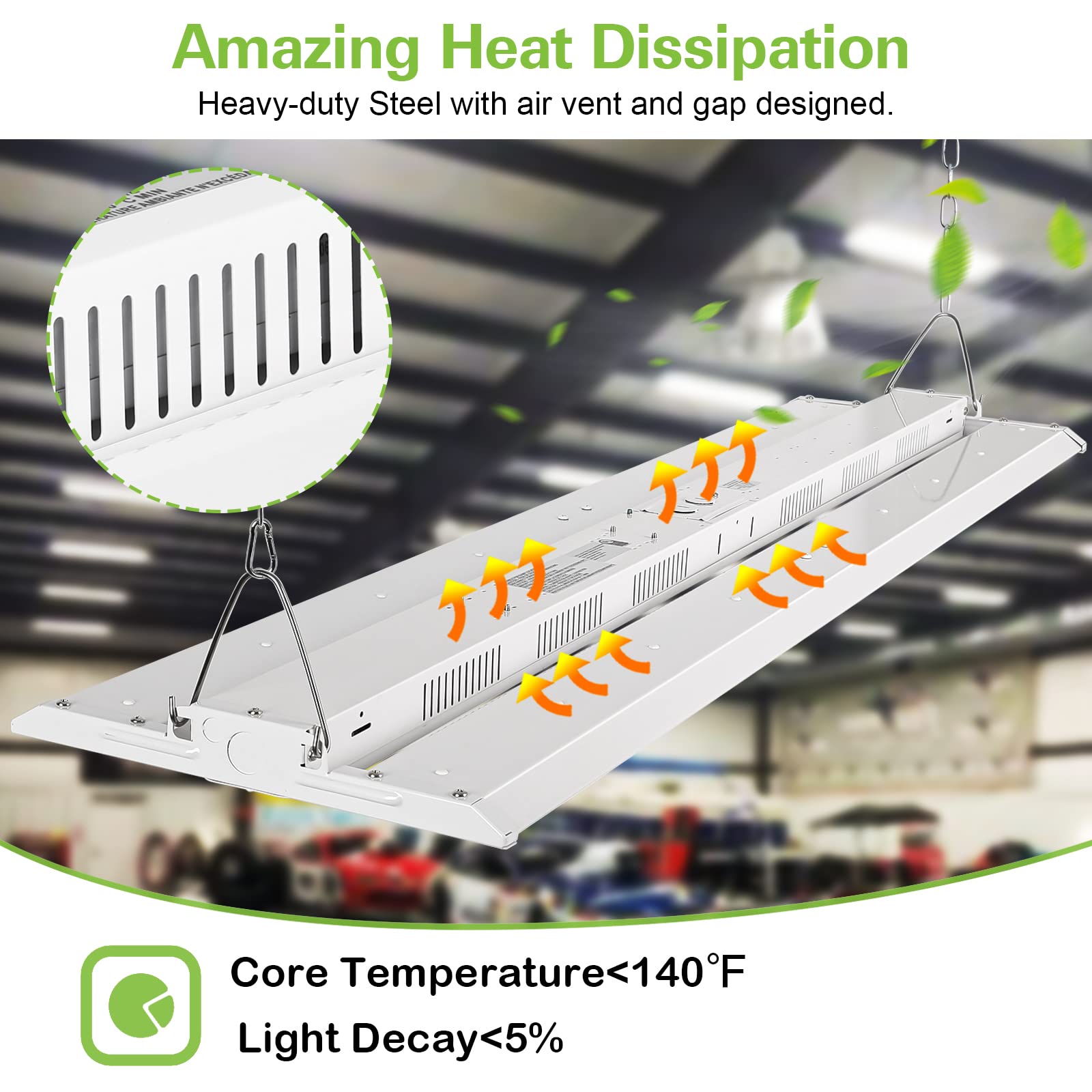 Hykolity high bay light dimensions and beam angle visuals for planning.