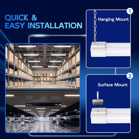 Hykolity 5000K daylight LED bay light on a metal shelf