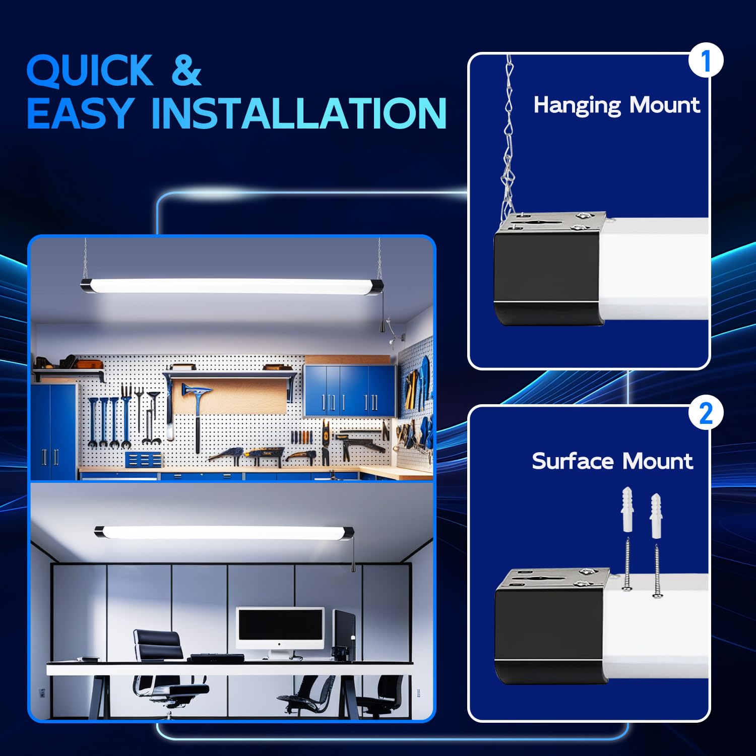Hykolity 5000K daylight LED shop light enhancing color accuracy