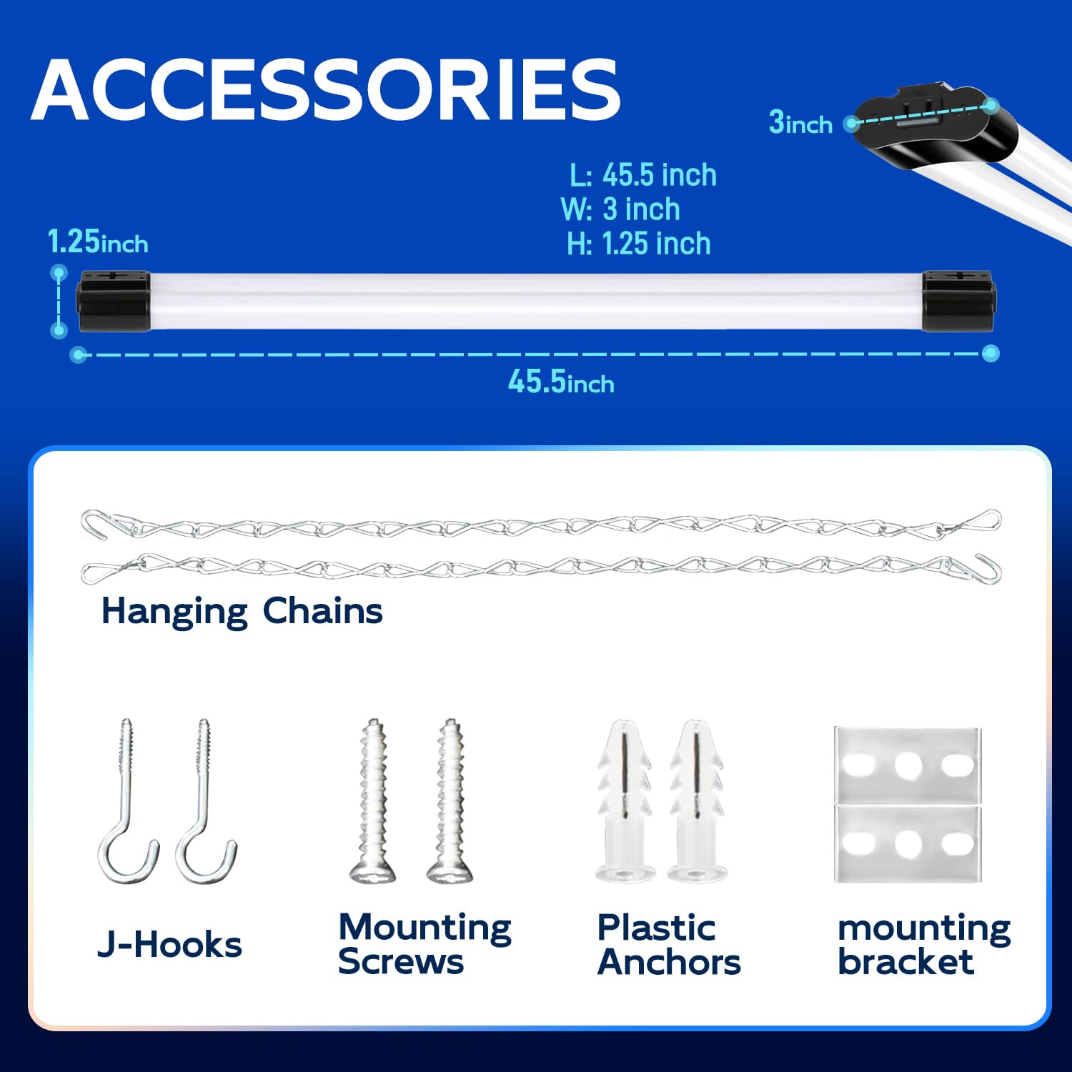 Hykolity 59-inch power cord with on/off enables easy plug-and-play setup