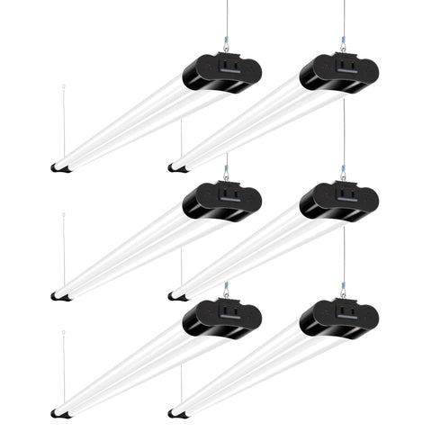 hykolity 6-pack 4ft linkable LED shop light ceiling mount for bright garage workspaces