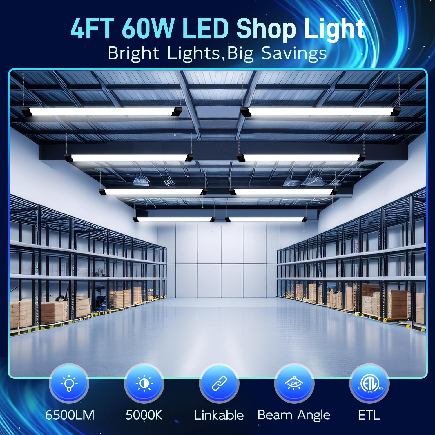 Hykolity 6500lm 5000K daylight LED workbench light in action