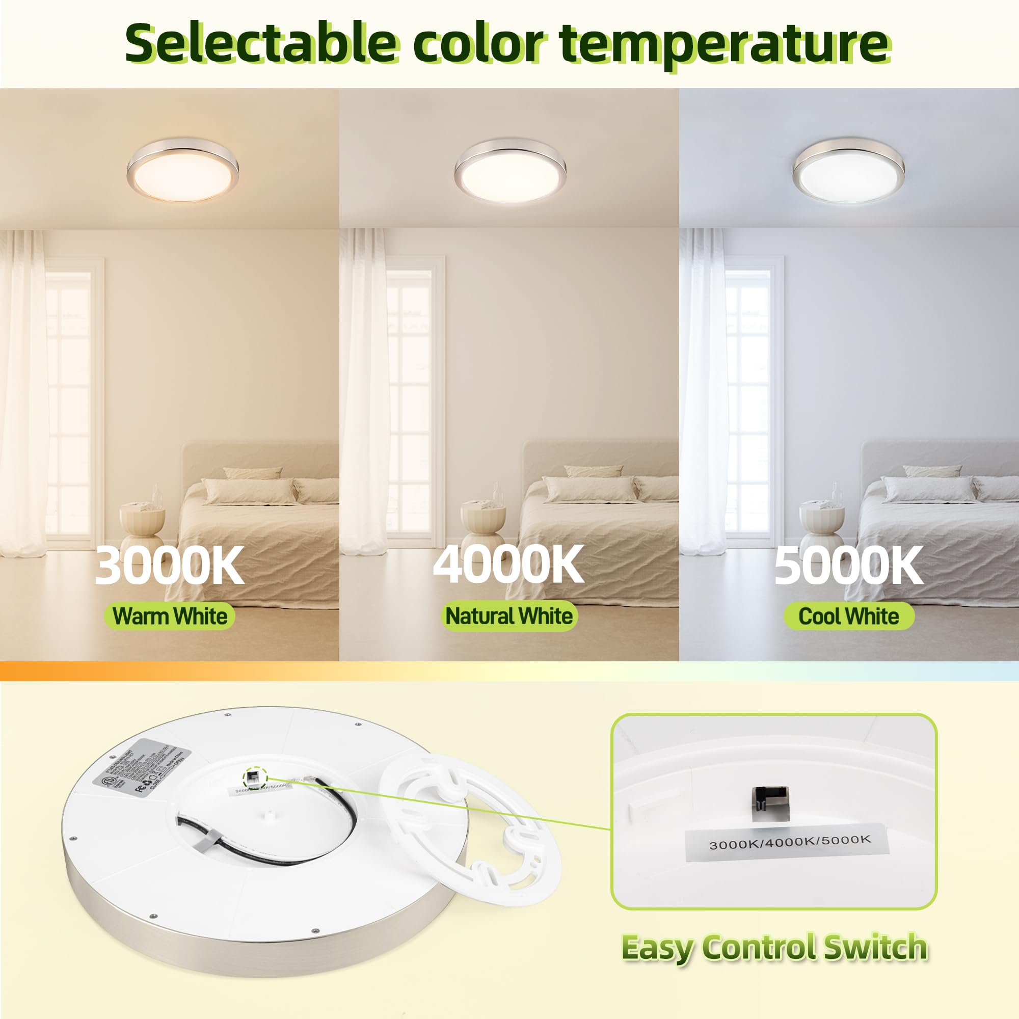 Hykolity round panel in damp location, ideal for kitchens and baths.