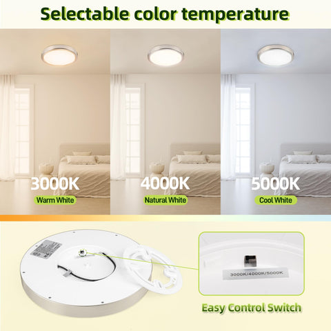 Hykolity round panel in damp location, ideal for kitchens and baths.