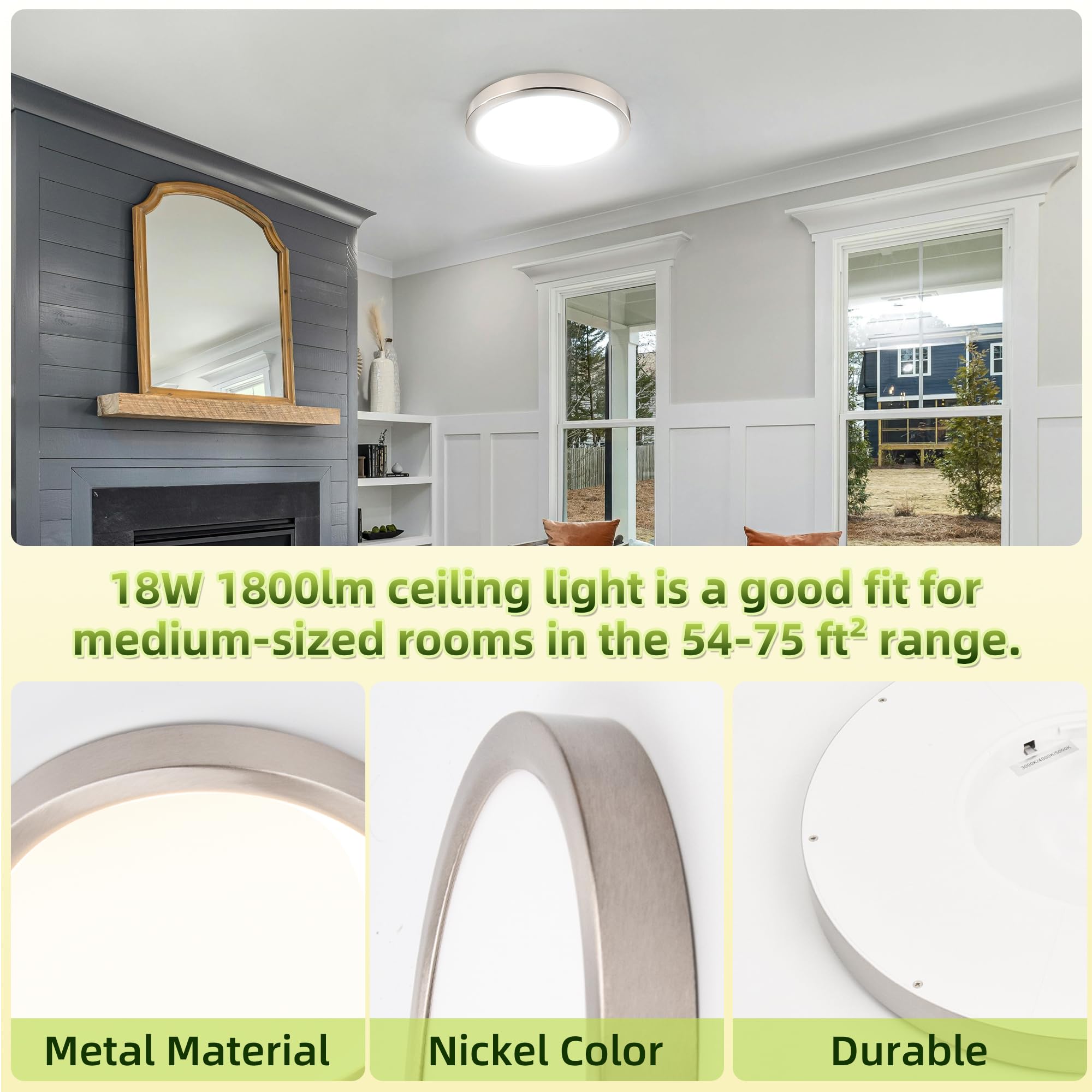 Hykolity flush-mount panel designed for closets and laundry rooms.