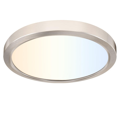 Hykolity 9-inch selectable CCT round panel, front view with even edge-lit illumination.