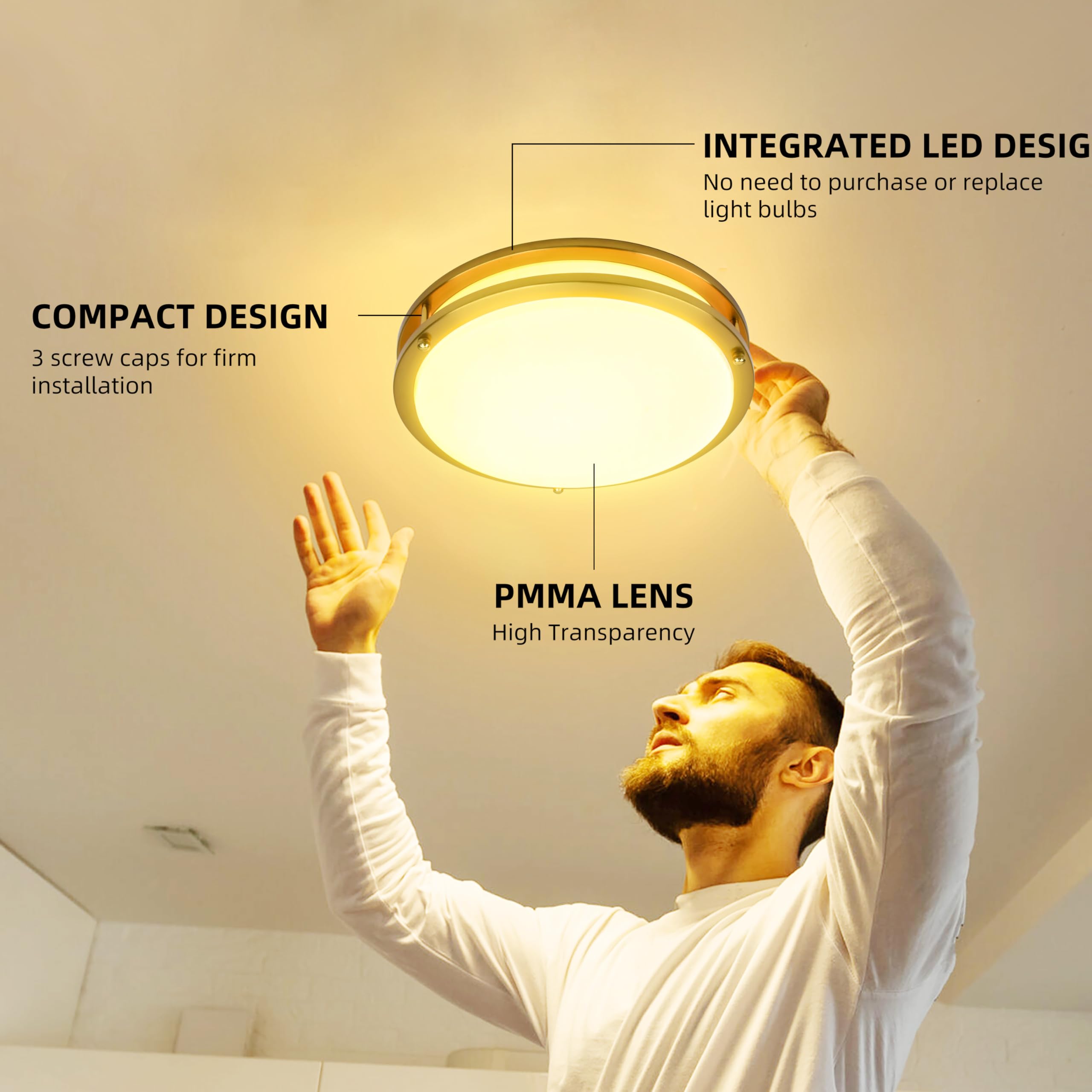 Hykolity adjustable color temperature ceiling light from 2700K to 5000K versatility