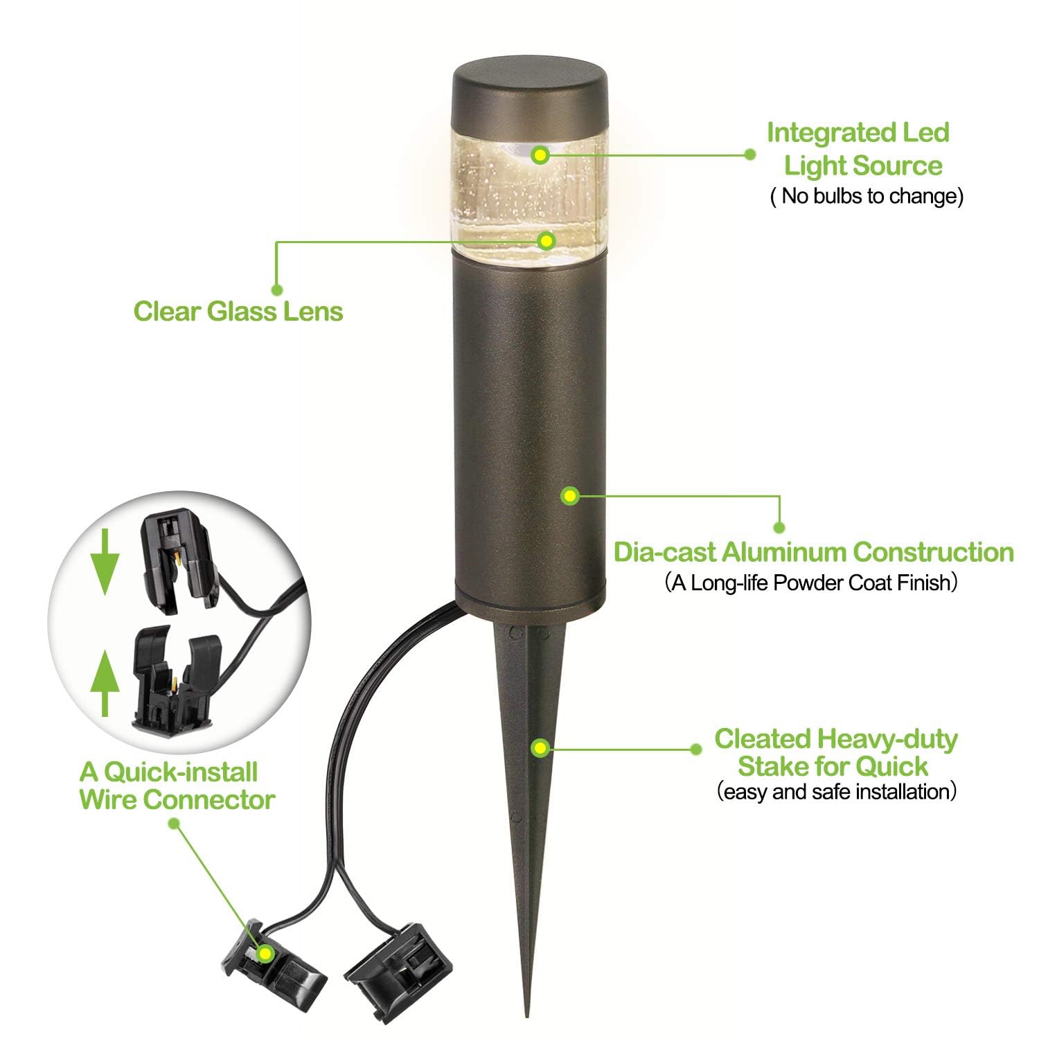 Hykolity aluminum-casing bollard offering weather-ready protection outdoors