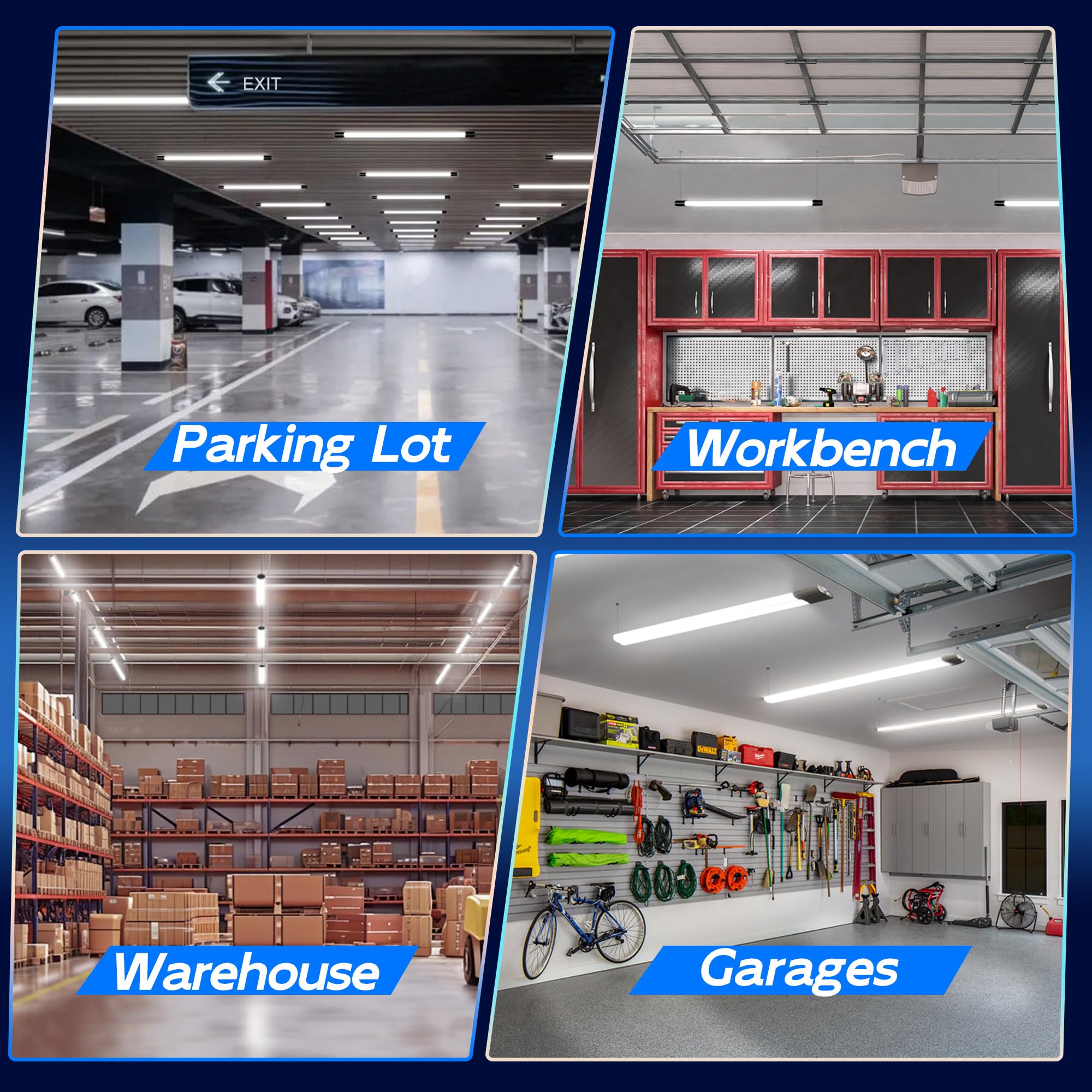 hykolity black finish LED shop light packaged for garage or workshop