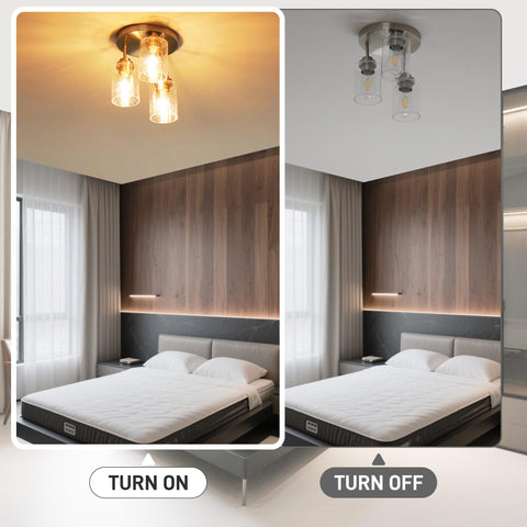 Hykolity brushed-nickel finish fixture delivers rust resistance and lasting shine.