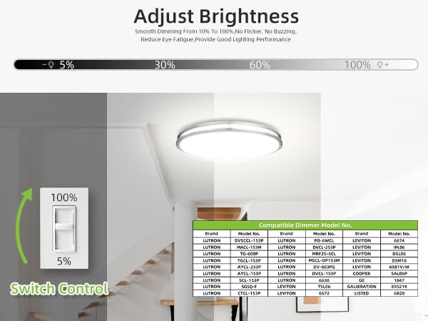 hykolity adjustable CCT ceiling light for warm to cool tones.