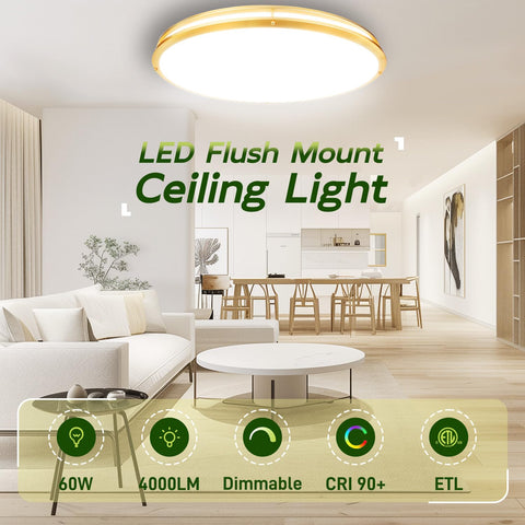 Hykolity gold finish closet light suitable for storage areas.