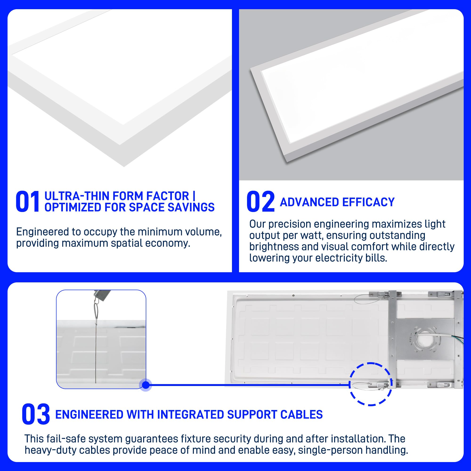 Hykolity dimmable flat panel assembly with easy mounting