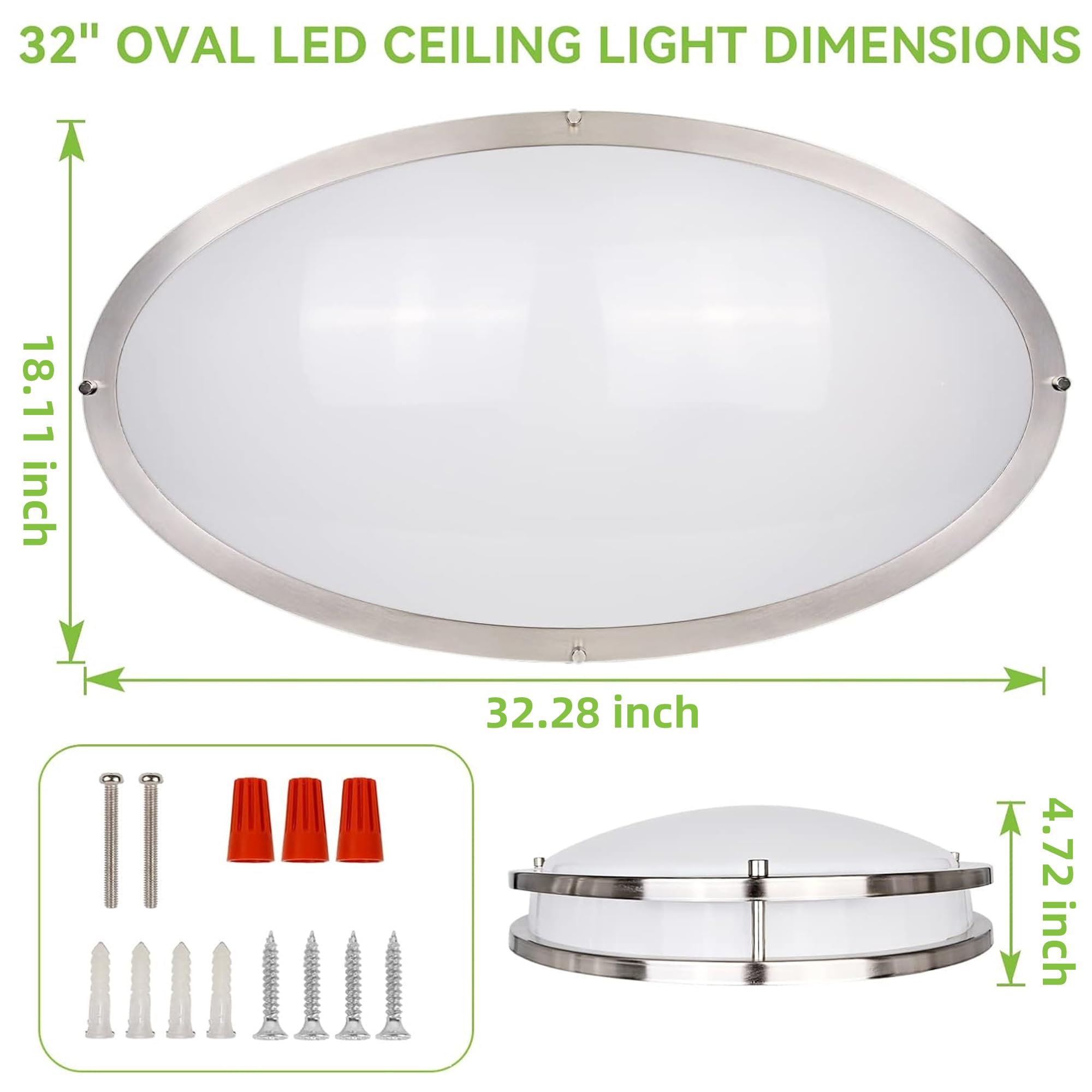 hykolity flush mount oval LED light with low-profile design.