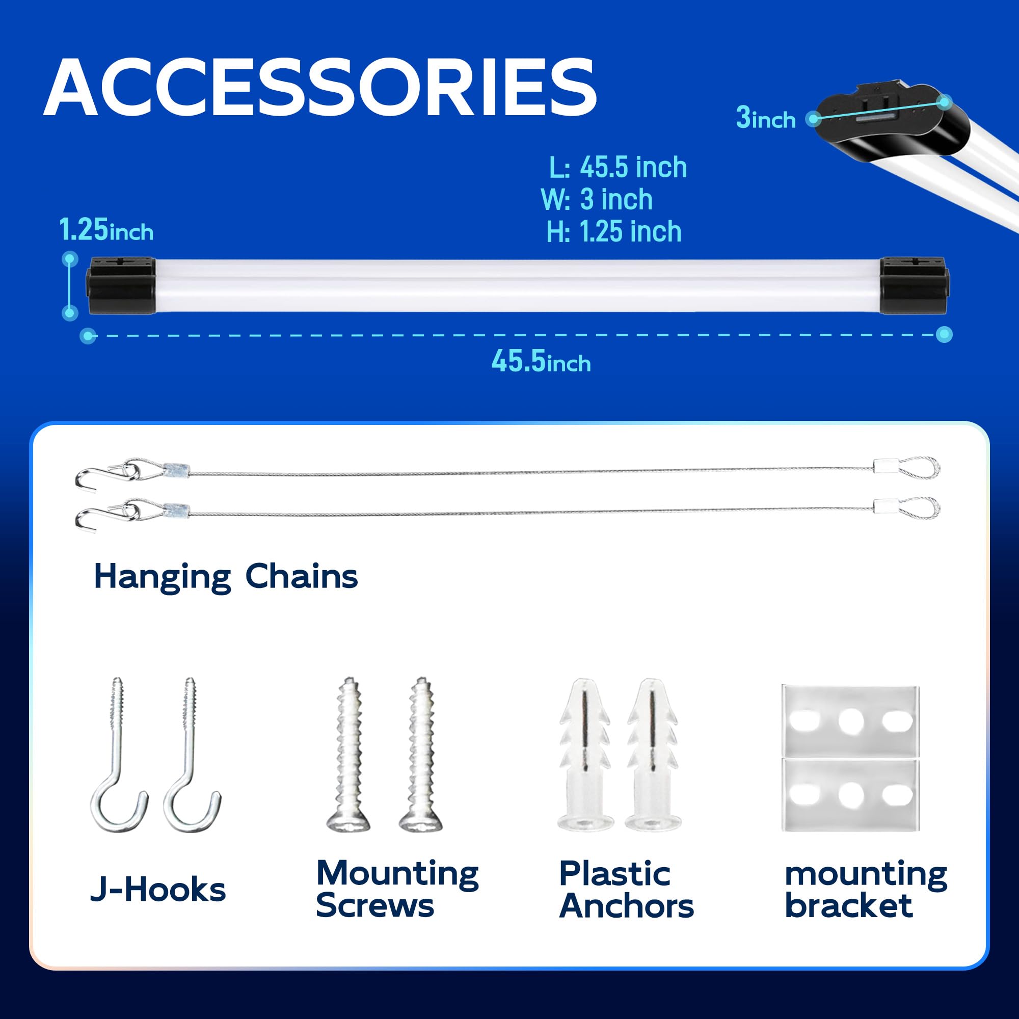 hykolity hanging chains with LED shop light for flexible installation