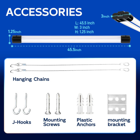 hykolity hanging chains with LED shop light for flexible installation