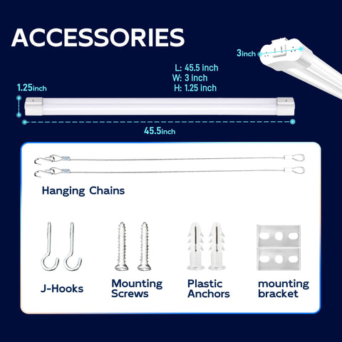 hykolity hanging or surface-mount mounting options with included hardware