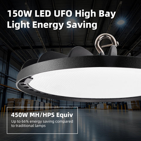 Hykolity IP65 UFO high bay suitable for wet locations and harsh environments.