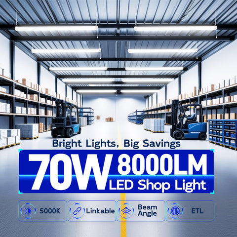 Hykolity LED shop light showing 5000K daylight color tone