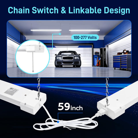 Hykolity 5000K light installed in a garage demonstrates bright, consistent illumination