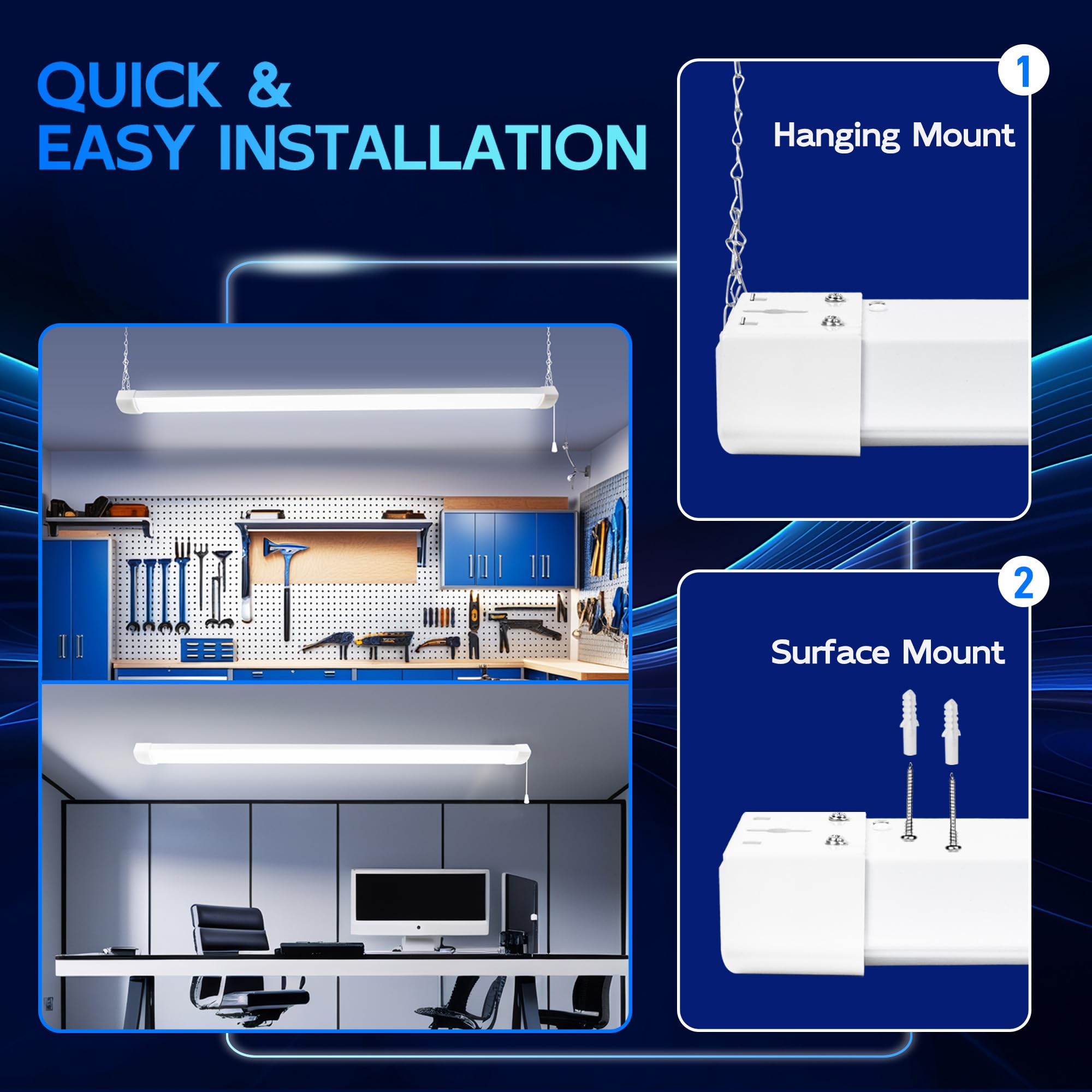 Hykolity linkable shop lights setup for larger areas