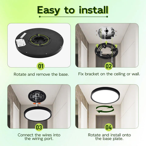 Hykolity low-profile damp-location ceiling light in a modern space