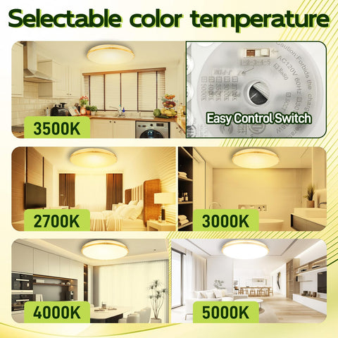 Hykolity oval LED ceiling light with warm to cool color tuning for kitchens.