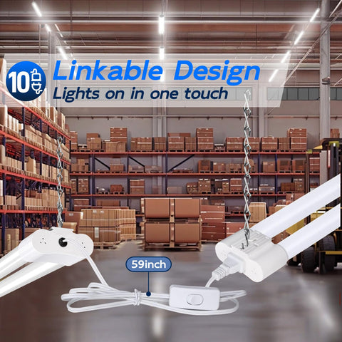 Hykolity plug and play LED light mounted under a ceiling