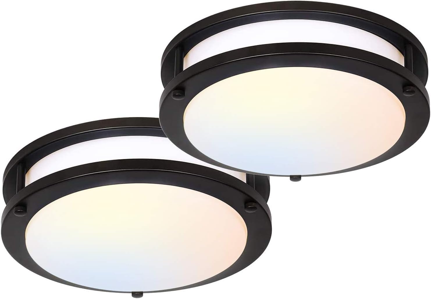 Hykolity Saturn 10-inch flush mount; two-pack, versatile ceiling lighting for hallways and kitchens.
