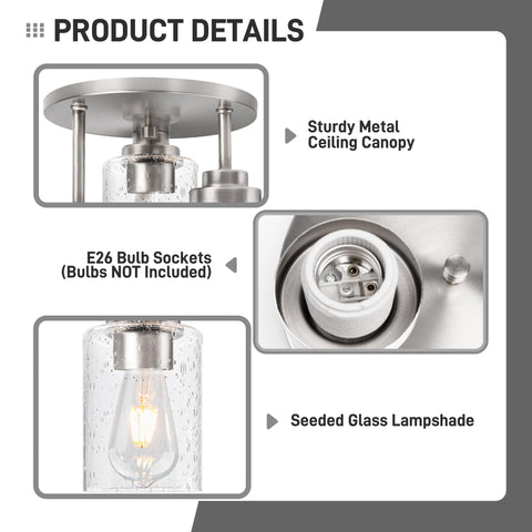 Hykolity seeded-glass shades diffuse light for a warm ambiance.