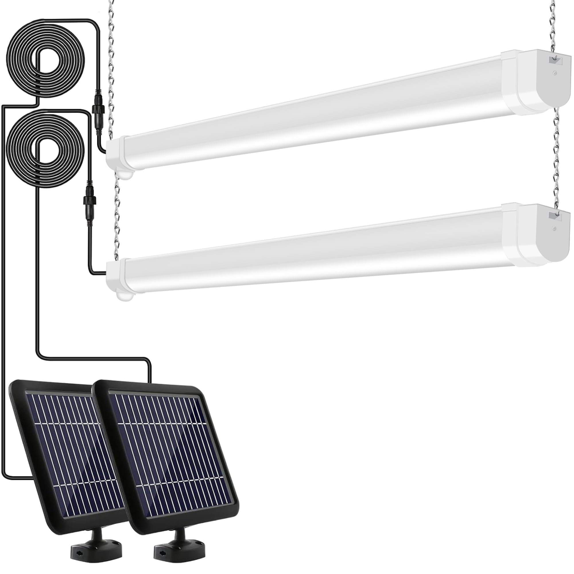 Hykolity solar shop light with motion sensor offering hands-free outdoor lighting.
