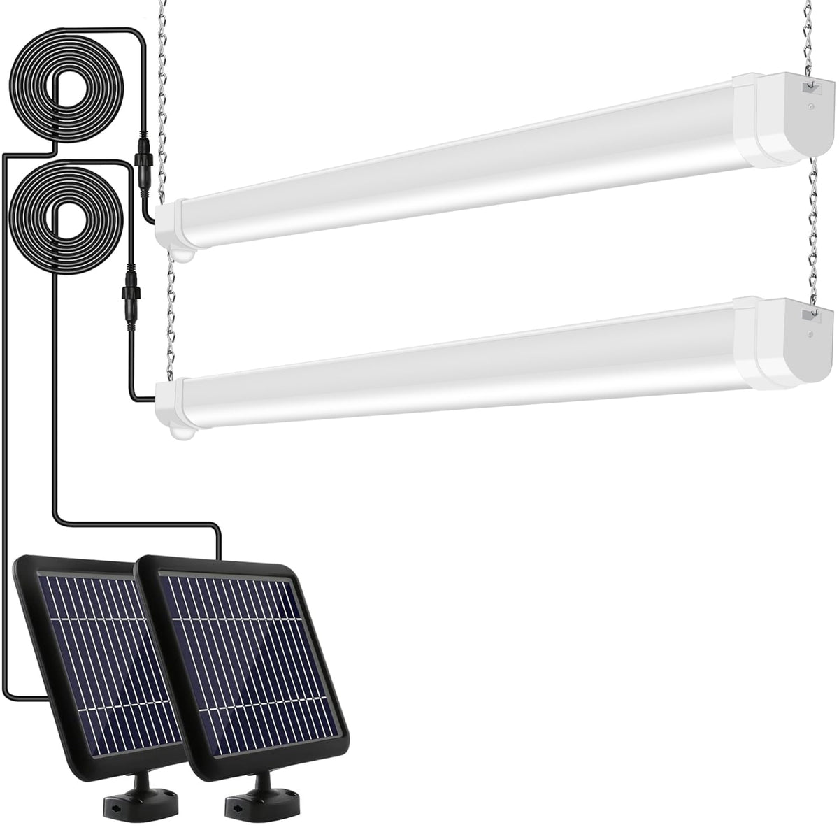 Hykolity solar shop light with motion sensor offering hands-free outdoor lighting.