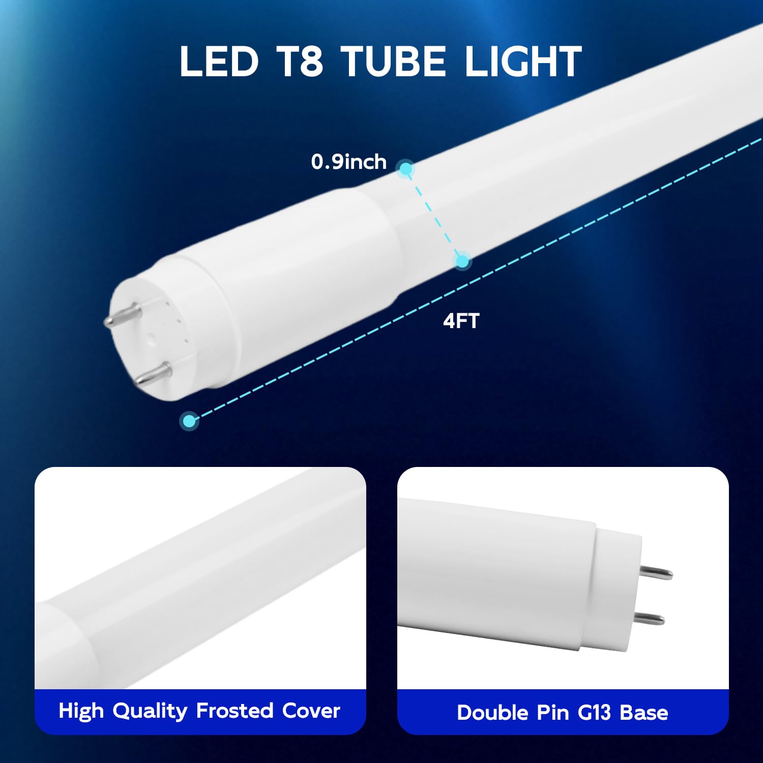 Hykolity shatterproof frosted glass T8 tube reduces breakage risk.