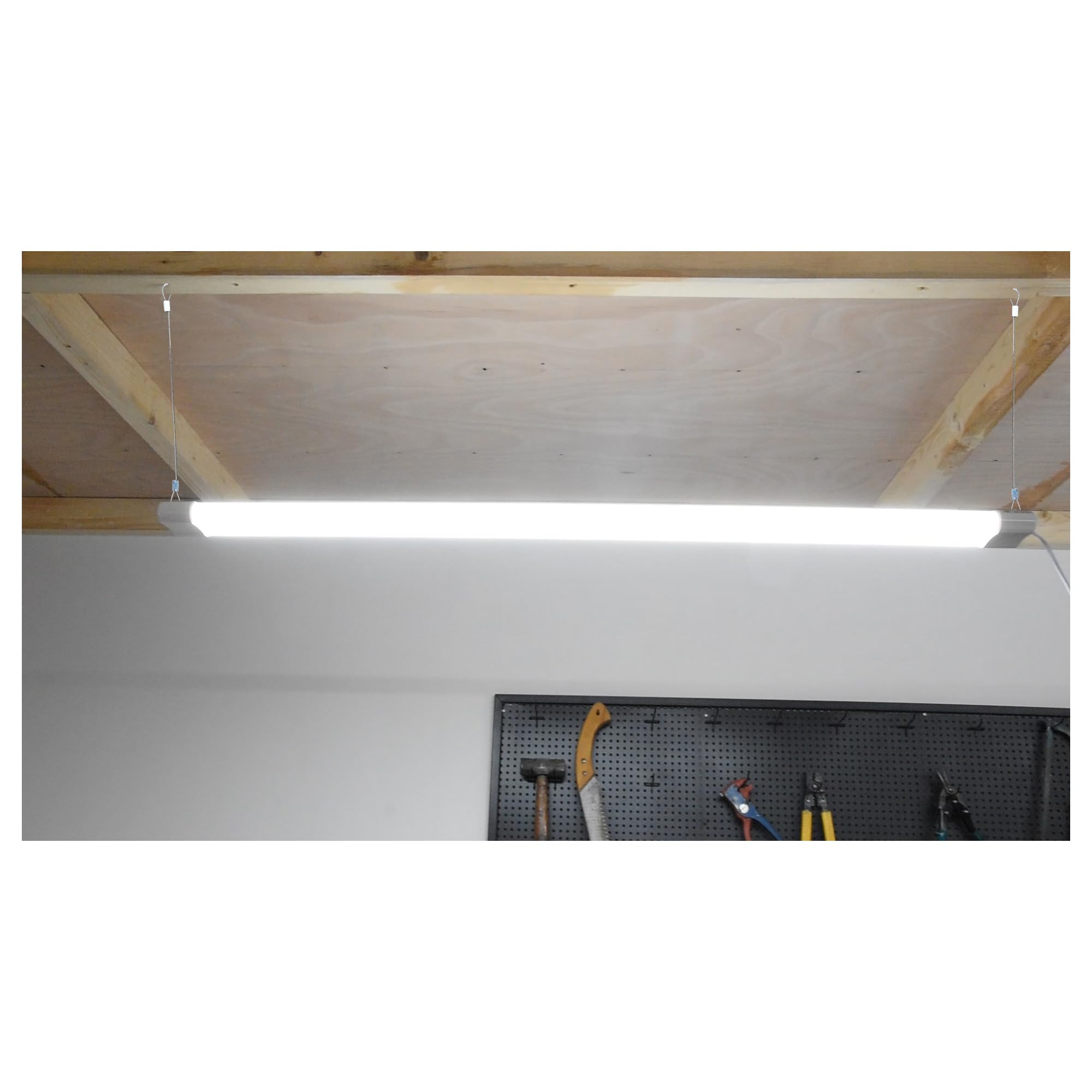 hykolity white finish led shop light for clean bright workspaces