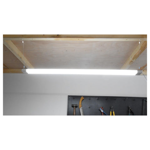 hykolity white finish led shop light for clean bright workspaces